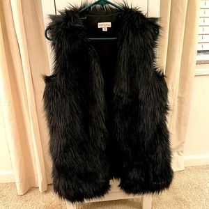 Black fur vest